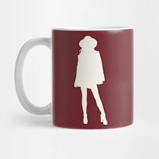 Woman Pop Art White Silhouette Mug